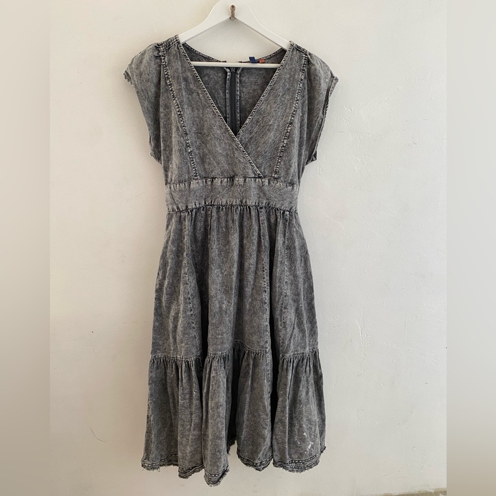 Denim Midi Dress Pilcro by Anthropologie  Charcoal Dress Denim Midi - Picture 3 of 12
